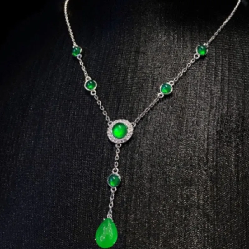 Natural Hetian Chalcedony Necklace