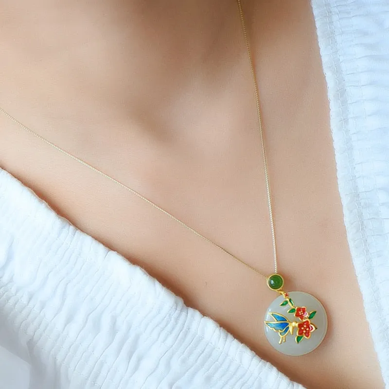 Natural Hotan Jade Round Necklace