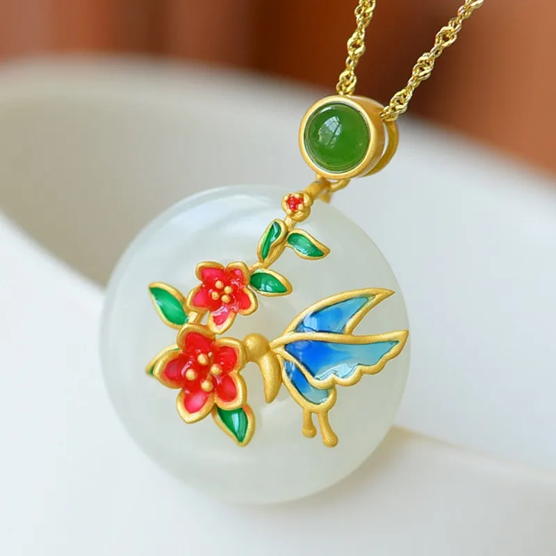 Natural Hotan Jade Round Necklace