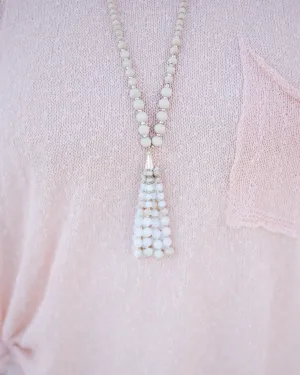 Natural Stone Tassel Necklace