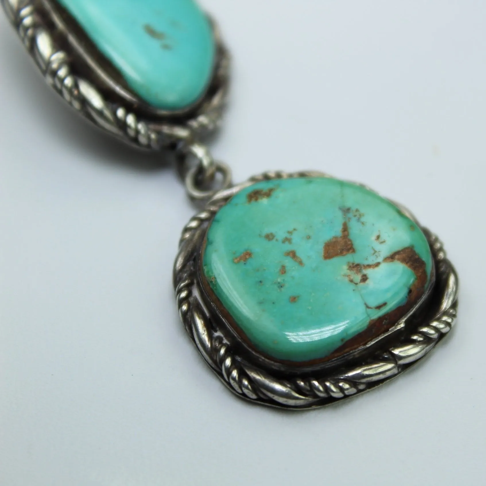 Navajo Turquoise Double Silver Pendant