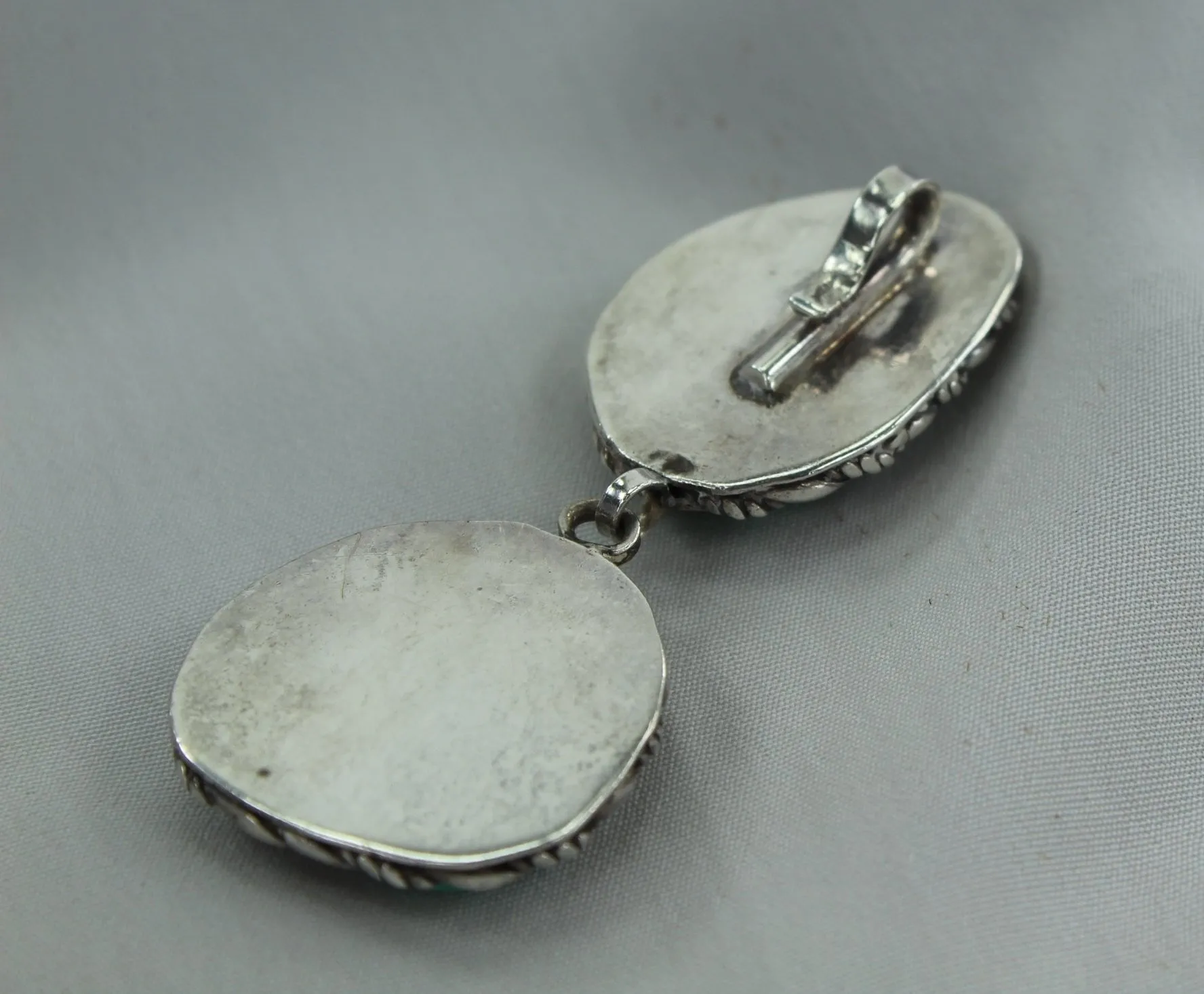 Navajo Turquoise Double Silver Pendant