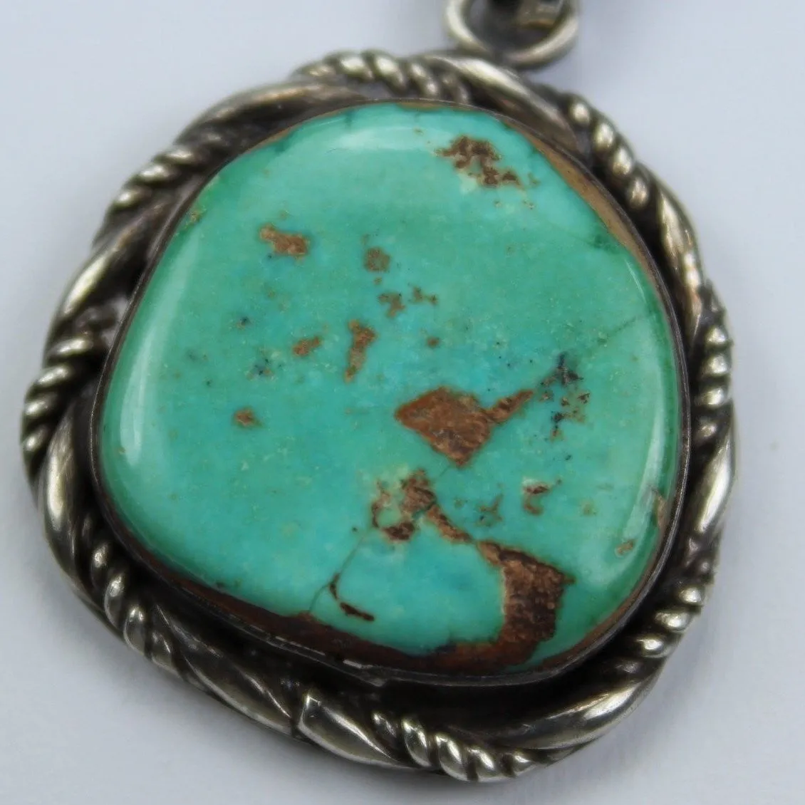 Navajo Turquoise Double Silver Pendant