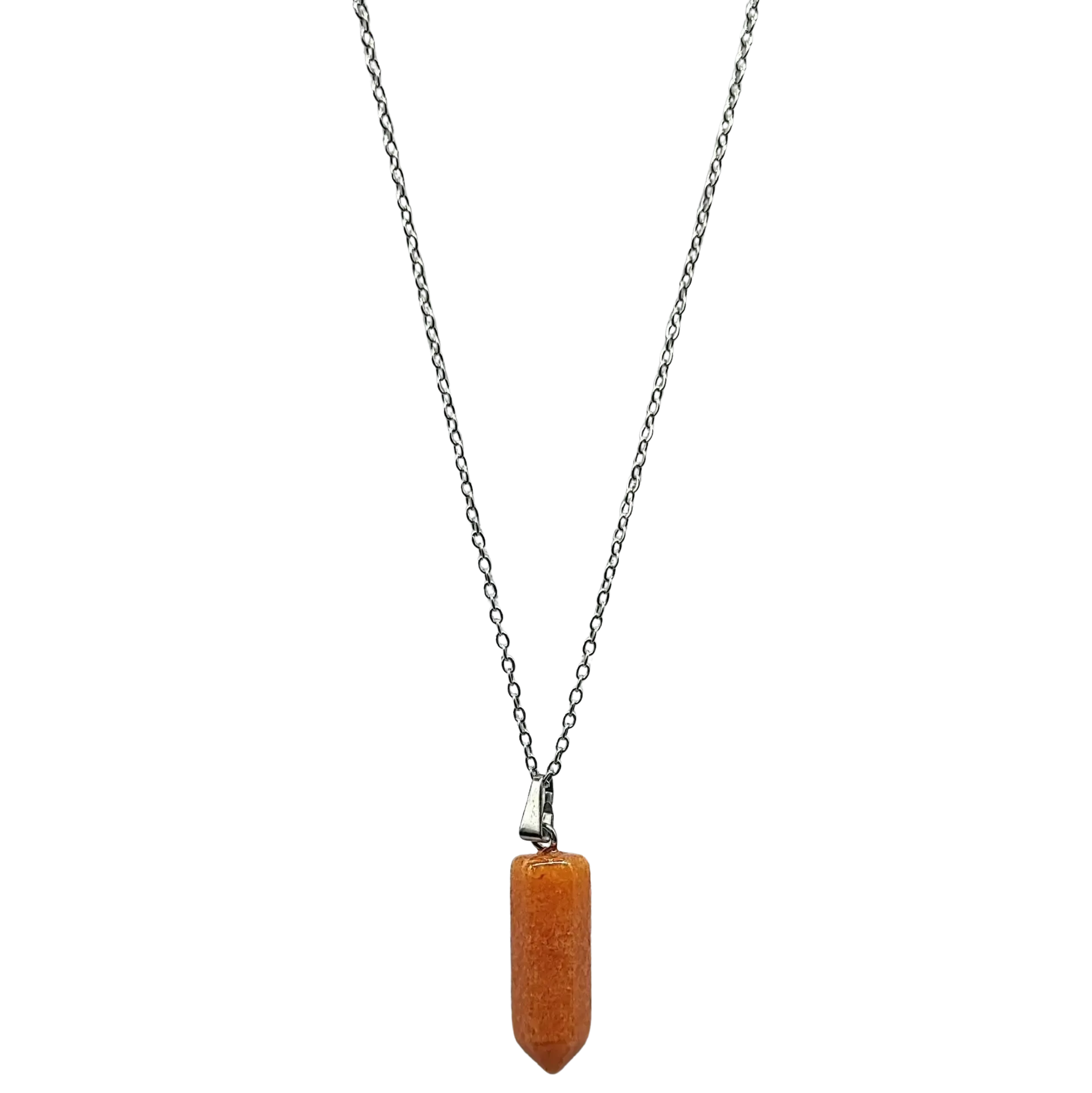 Necklace -Bullet Point -Gemstone Pendant -Red Aventurine