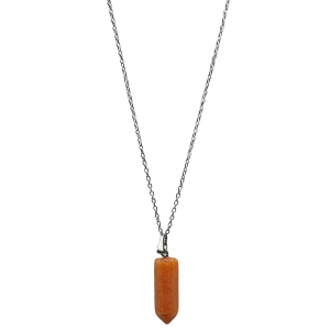 Necklace -Bullet Point -Gemstone Pendant -Red Aventurine