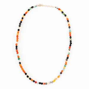 Nzuri Necklace in African Agate Beads and Gold