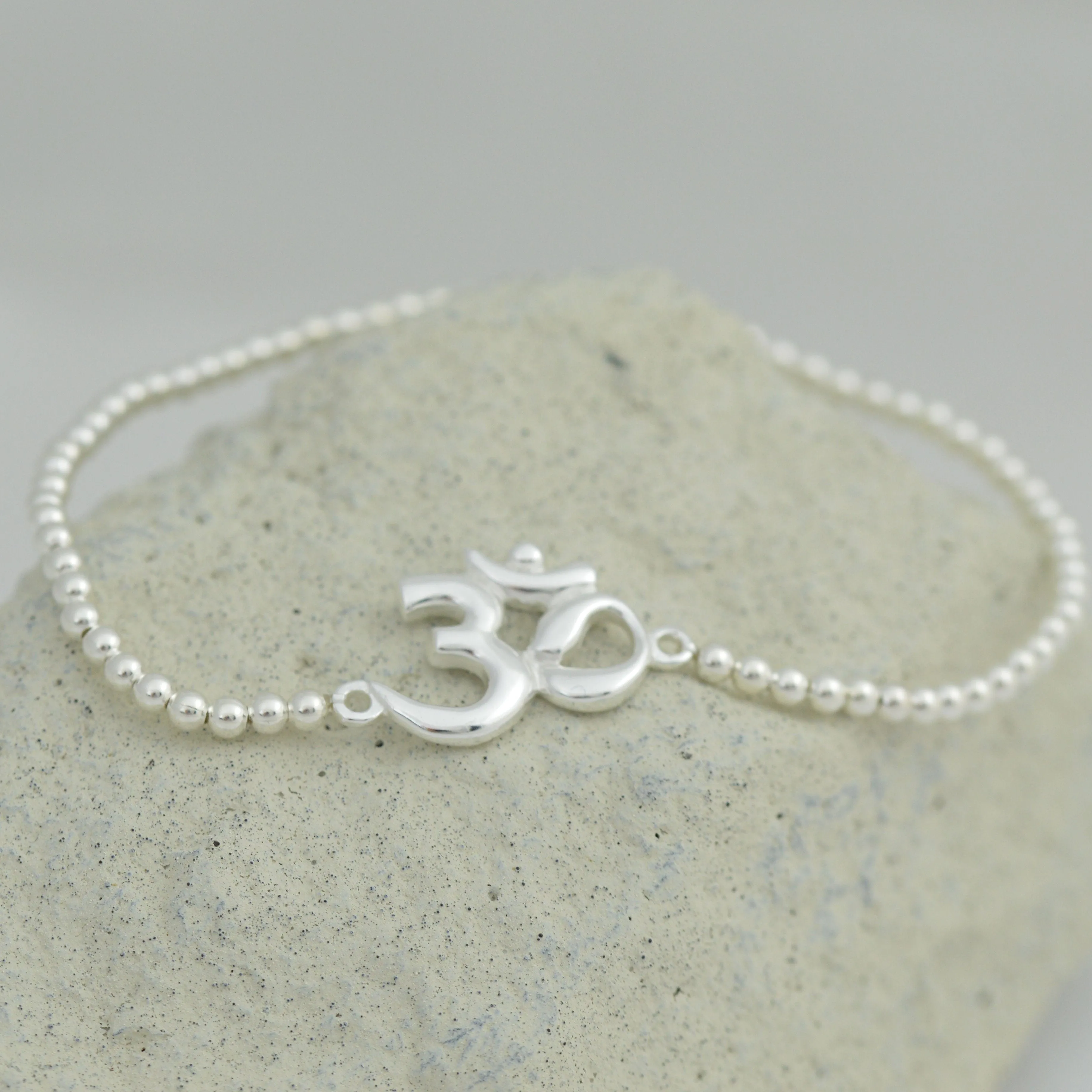 Om Symbol Mini Bead Bracelet