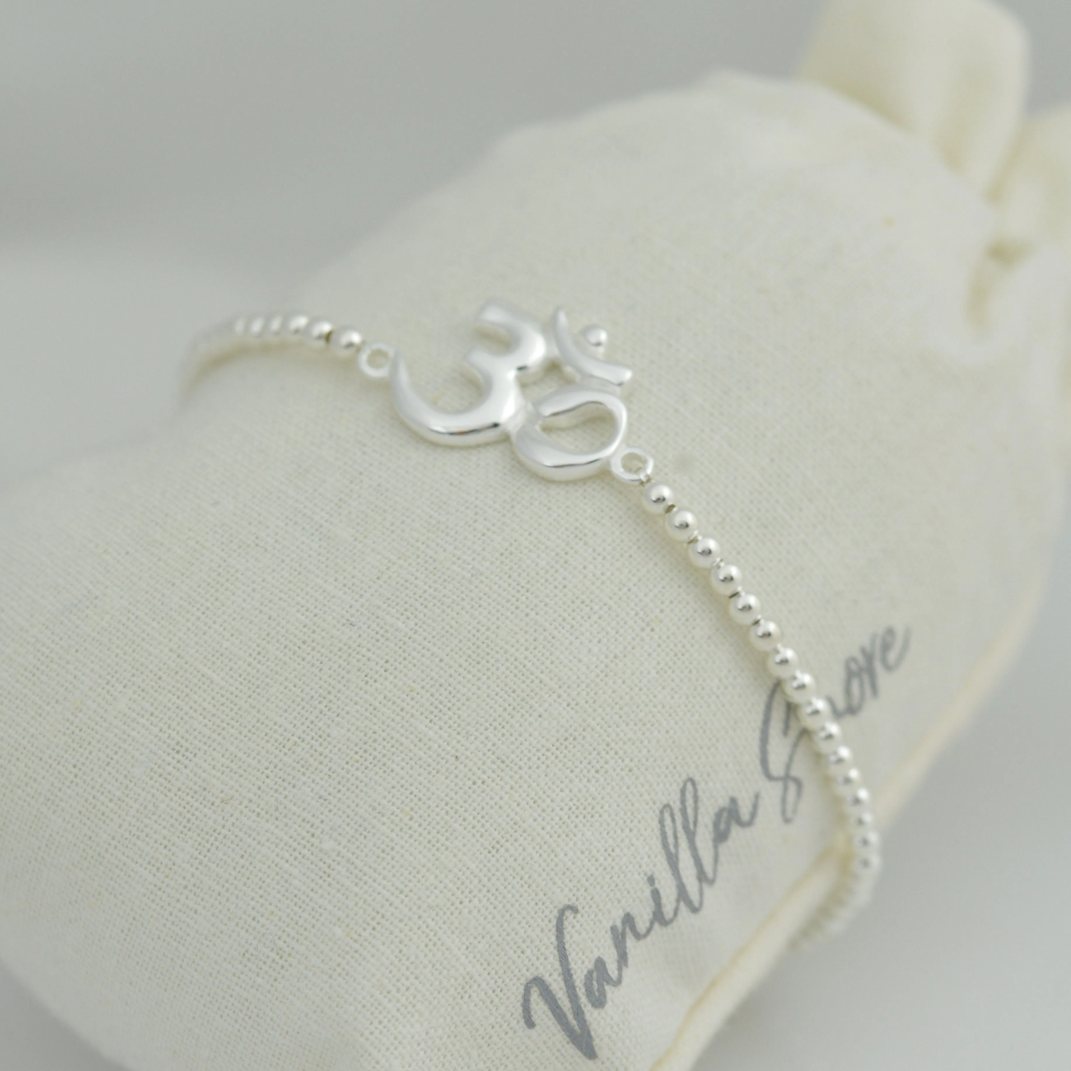 Om Symbol Mini Bead Bracelet