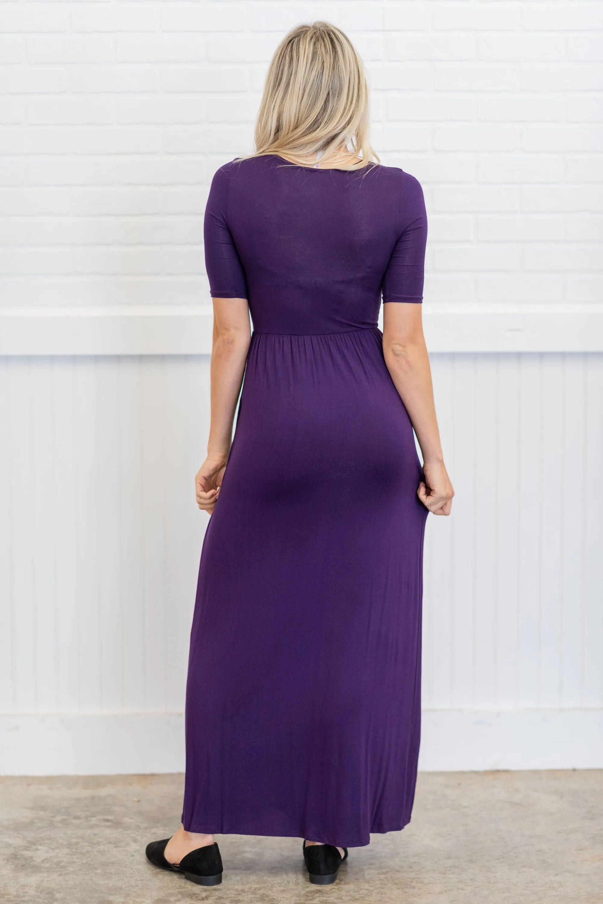 On The Lookout Eggplant Purple Maxi Dress