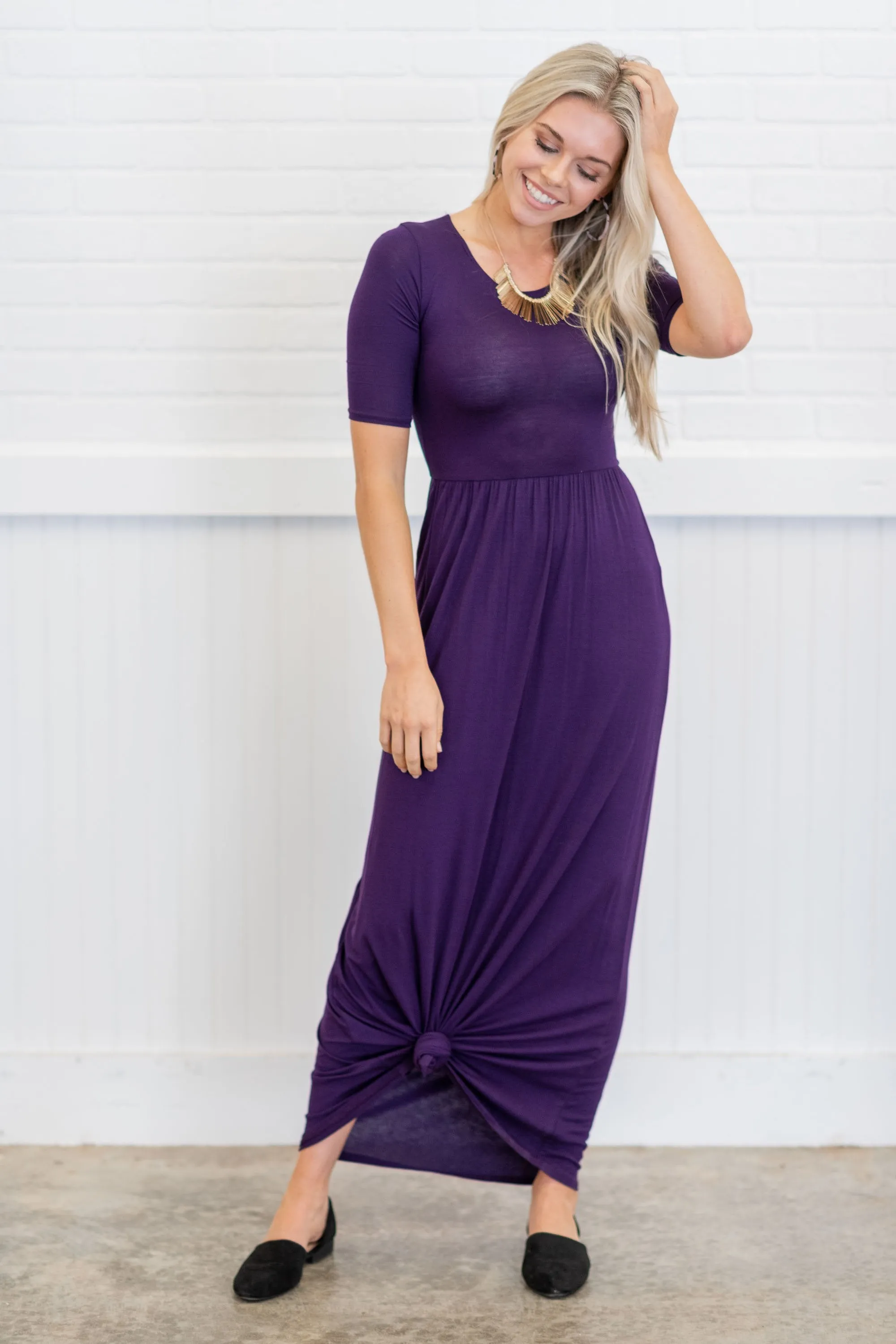 On The Lookout Eggplant Purple Maxi Dress