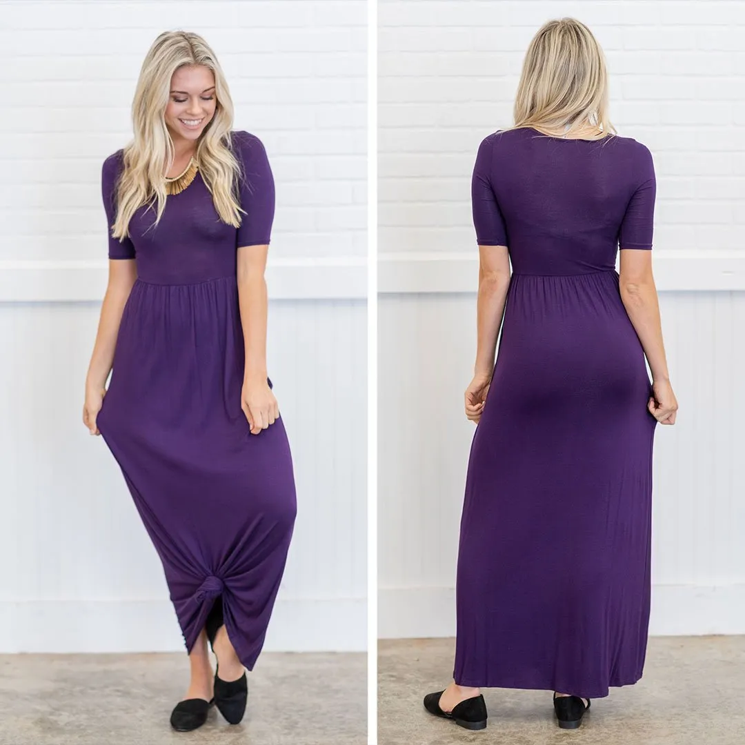 On The Lookout Eggplant Purple Maxi Dress