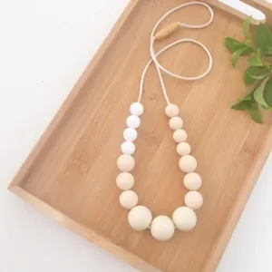 One chew three - elke nursing necklace - natural/white