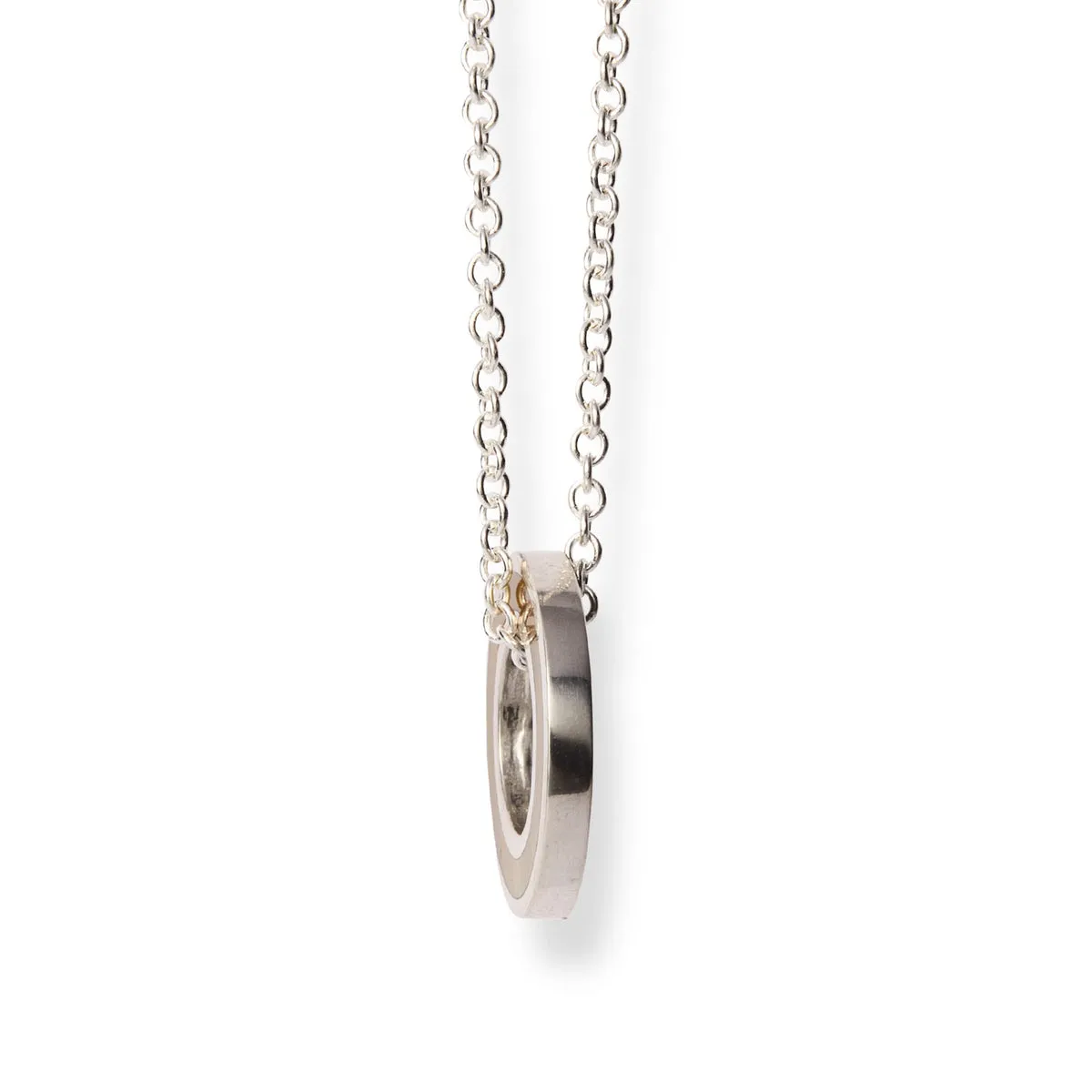 Orbit Pendant - Green Jade, Sterling Silver