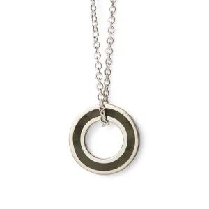 Orbit Pendant - Green Jade, Sterling Silver