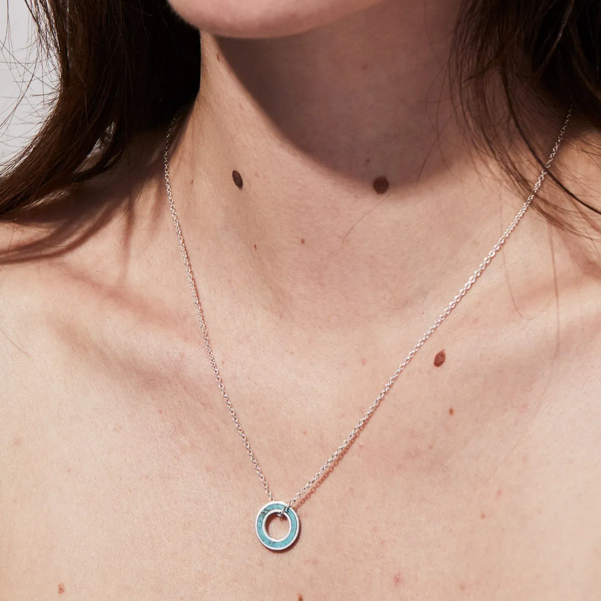 Orbit Pendant - Green Jade, Sterling Silver