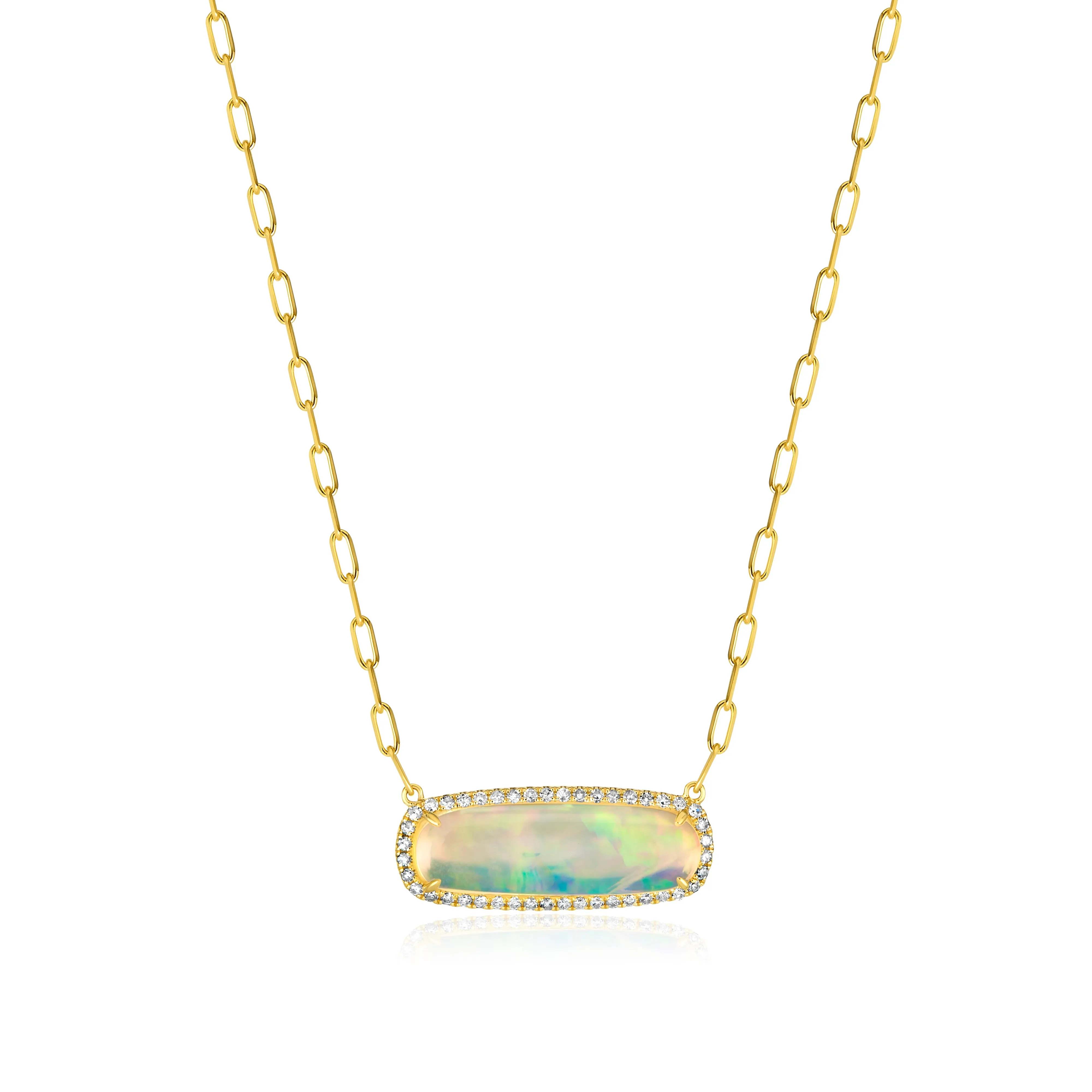 Oval Opal East West Necklace