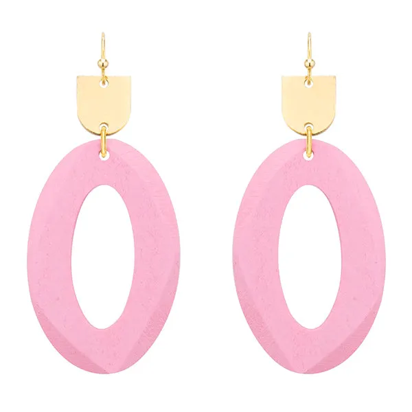 Oval Wood Earrings - 5 Colors