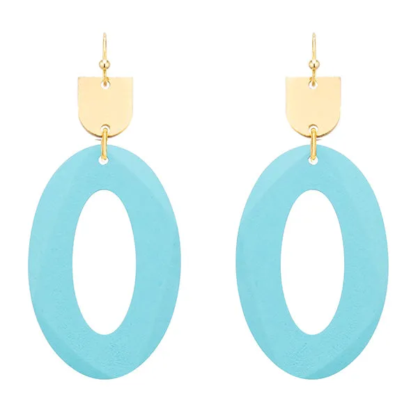 Oval Wood Earrings - 5 Colors