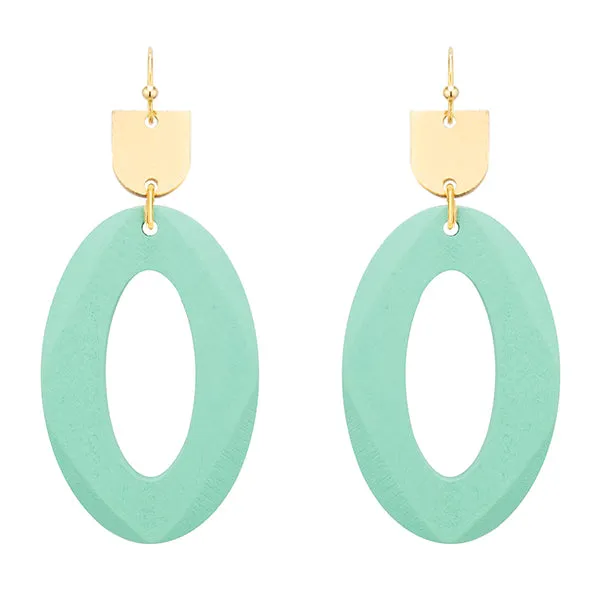 Oval Wood Earrings - 5 Colors