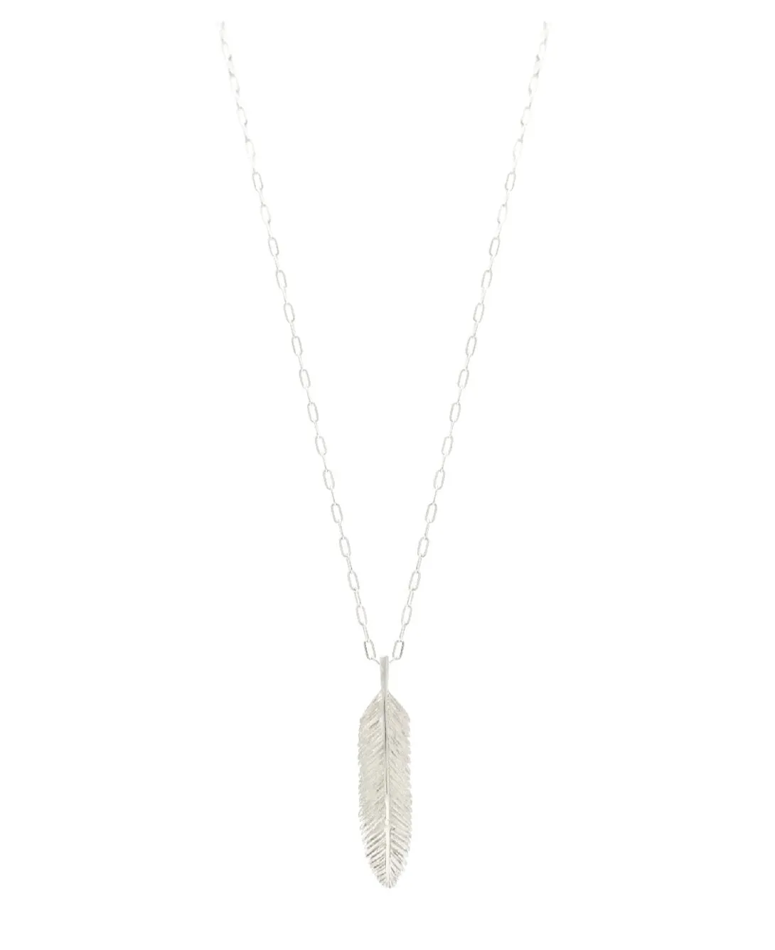 PALM LEAF SILVER PENDANT