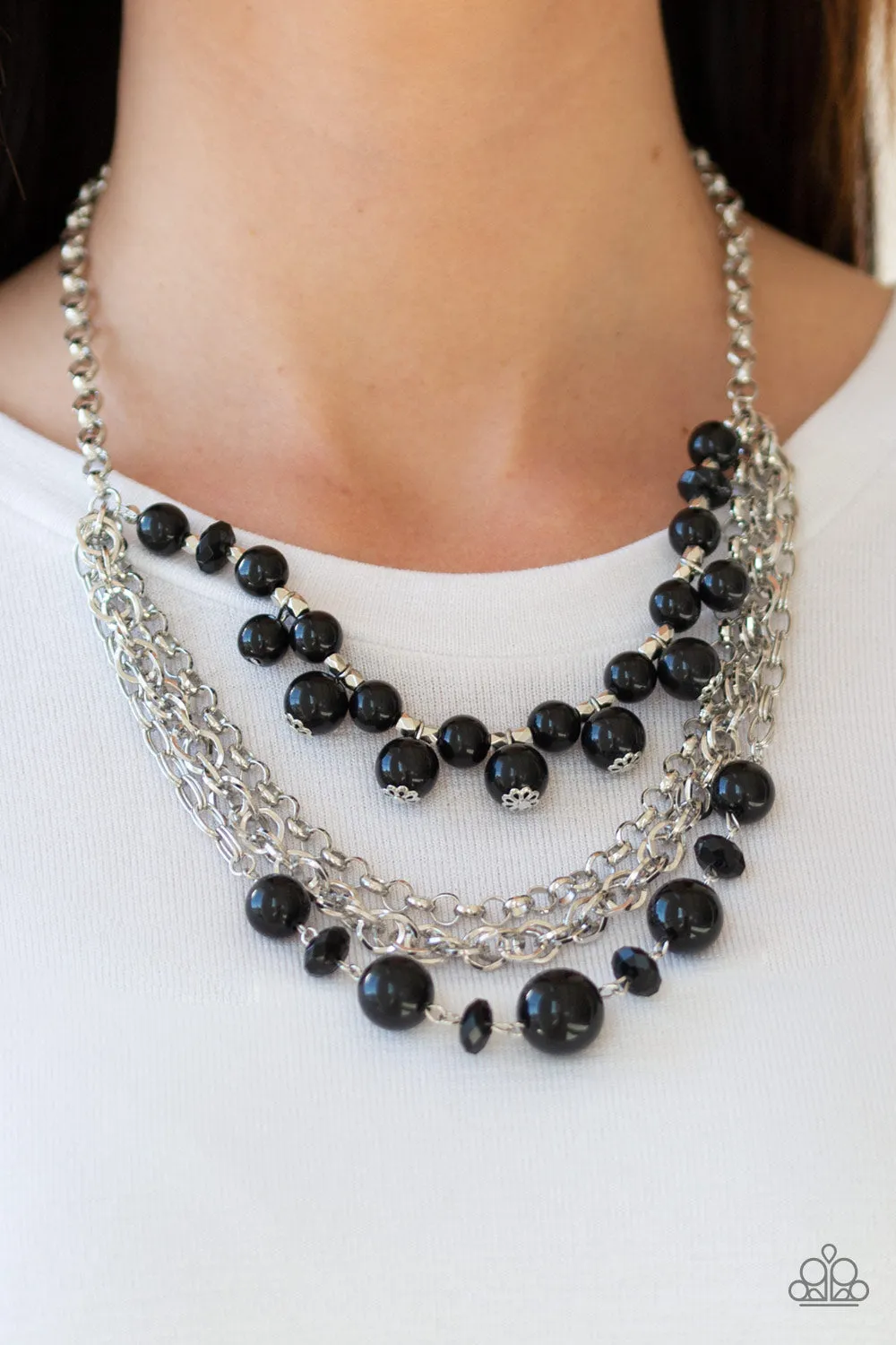 Paparazzi Rockin' Rockette Black Short Necklace