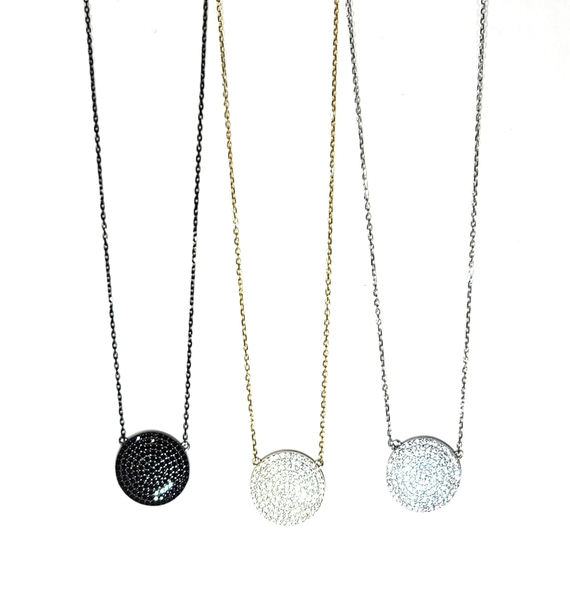 Pav Disc Necklace