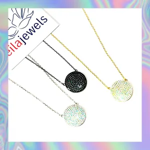 Pav Disc Necklace