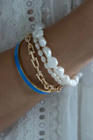 Pearl Bracelet Gold Bean