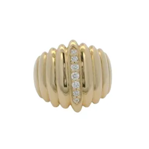 PIGALLE - Modern Wide Gold & Diamond Engagement Ring