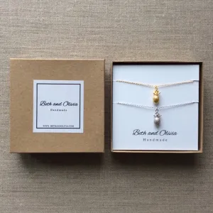 Pineapple Double Charm Necklace Set