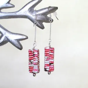 Pink Blossoms Folded Paper Earrings