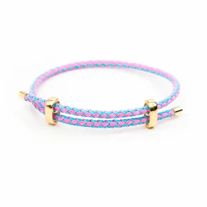 Pink   Blue Cable Bracelet
