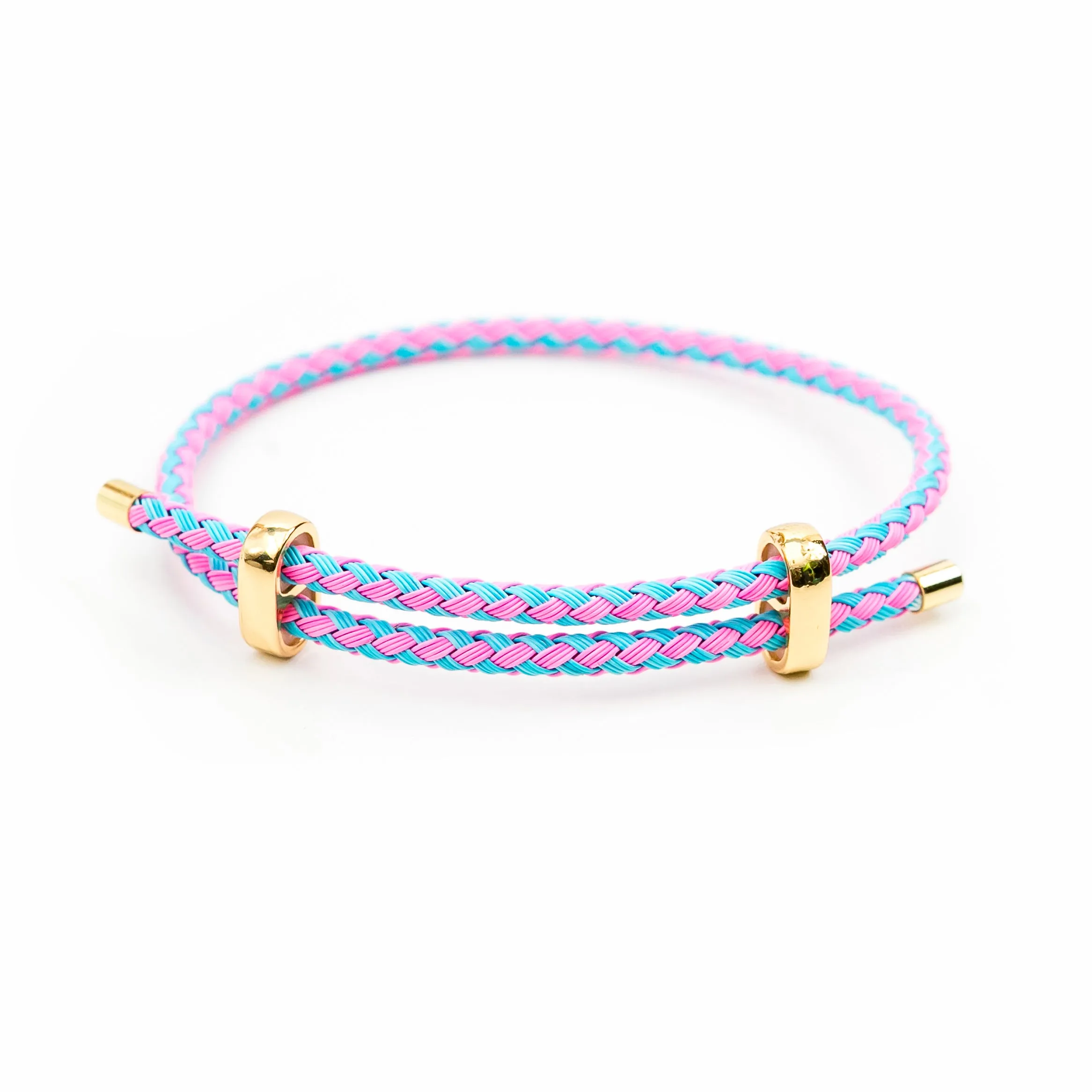 Pink   Blue Cable Bracelet