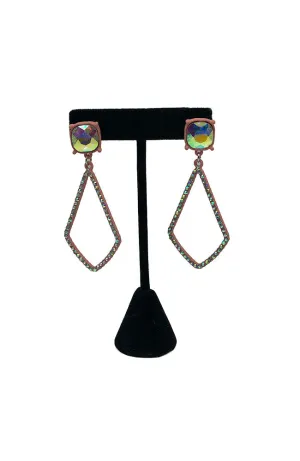 Pink Stone Teardrop Earrings