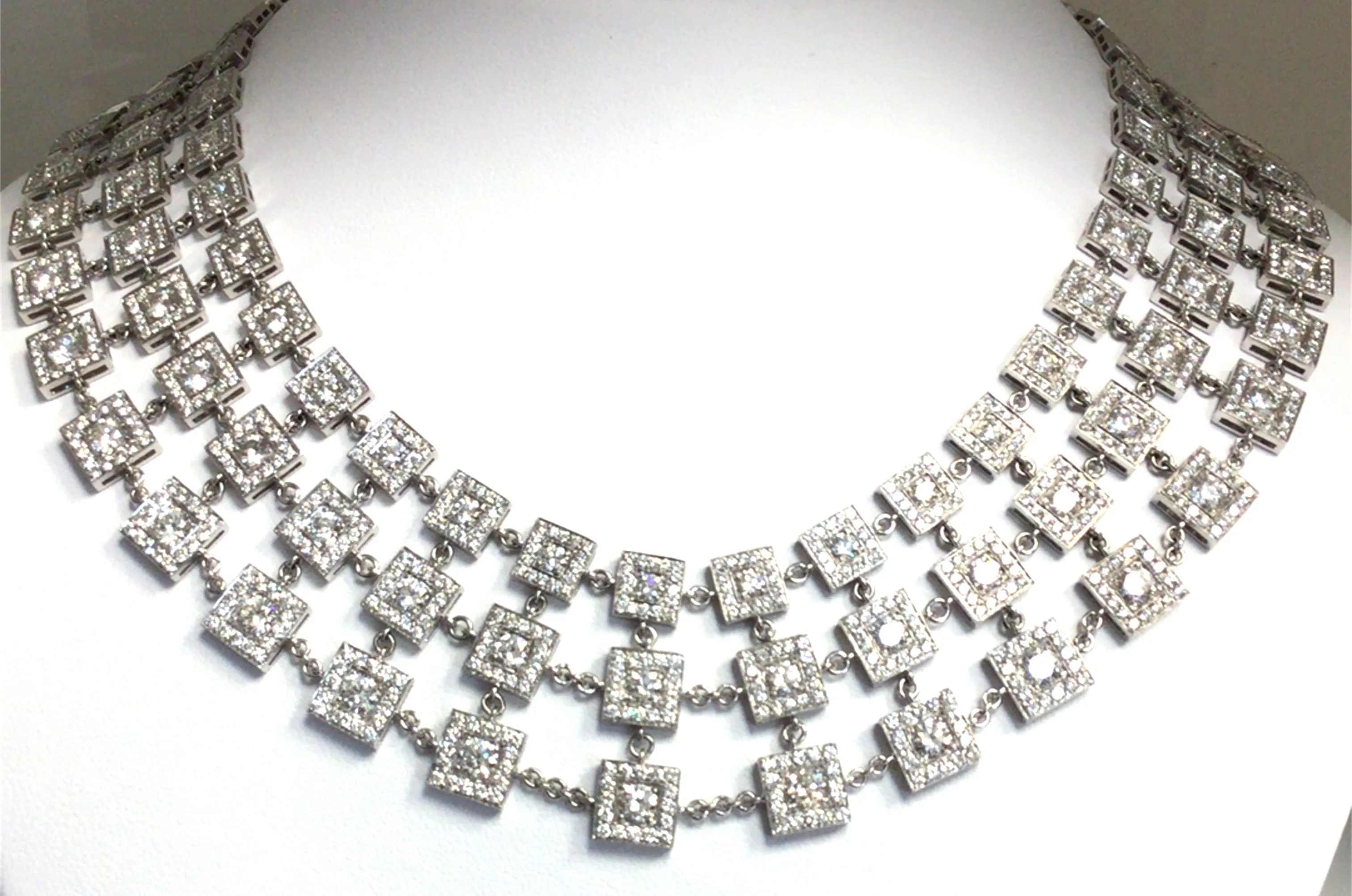 Platinum Natural Diamond 17 inch Necklace