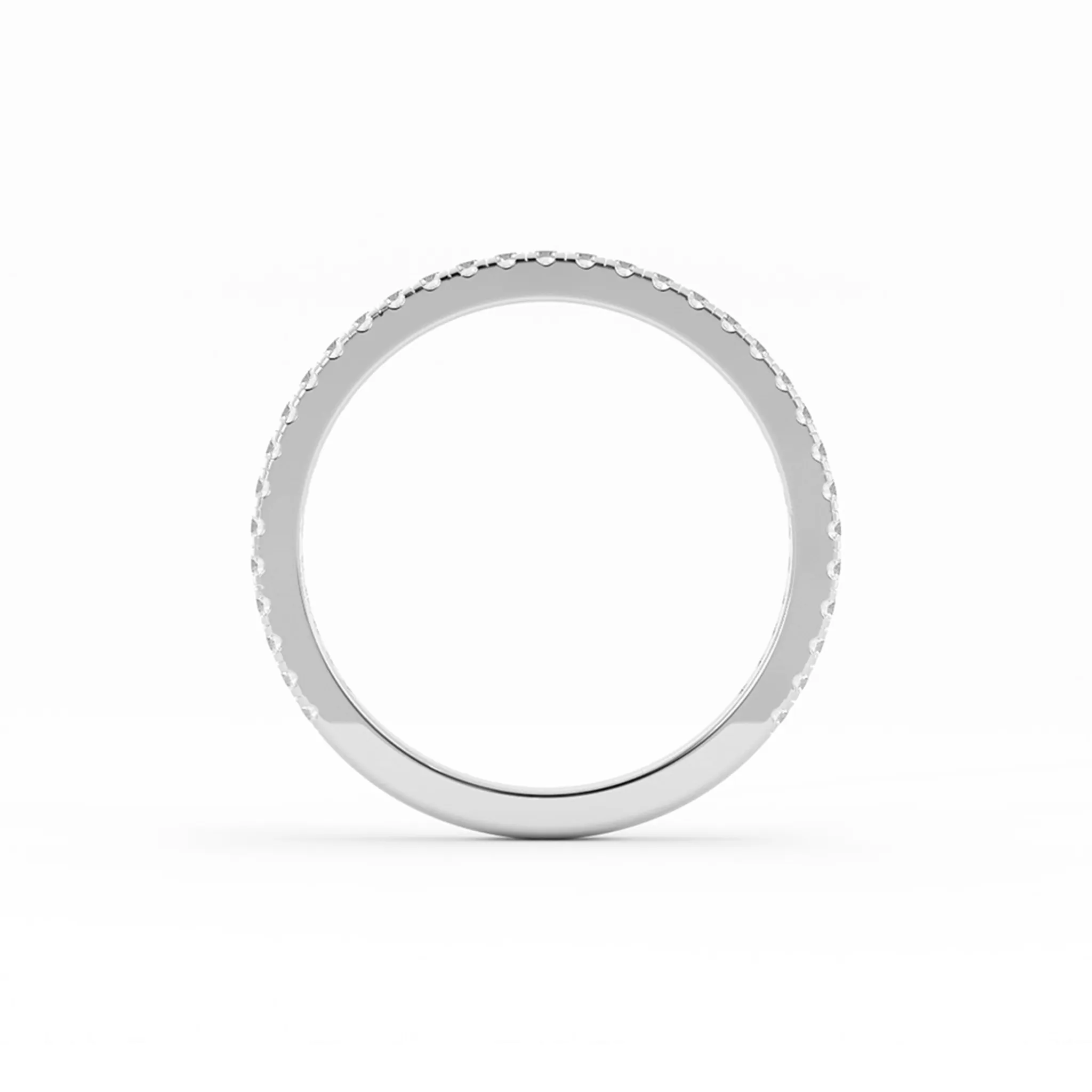 Platinum Round Three Quarter Pave Natural Diamond Wedding Band