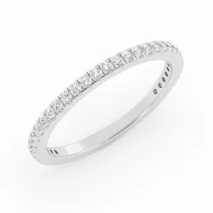 Platinum Round Three Quarter Pave Natural Diamond Wedding Band