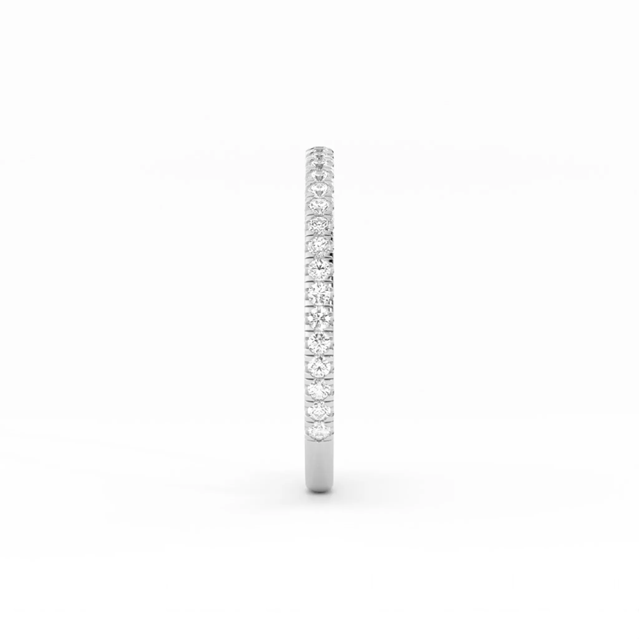 Platinum Round Three Quarter Pave Natural Diamond Wedding Band