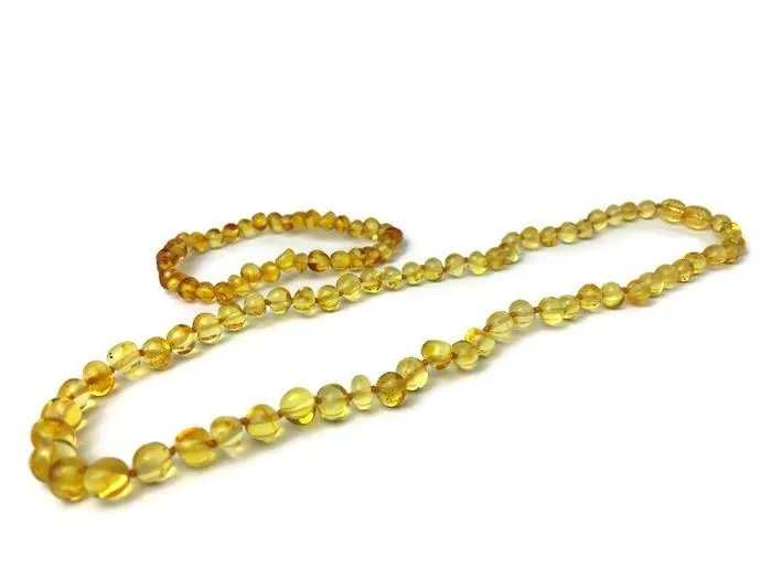 Polished Lemon 17 Inch Baltic Amber Necklace for Big Kid, Child, or Adult