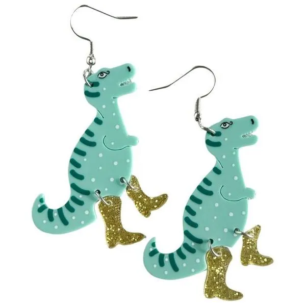 Pop Cowgirl Dino Mint Earrings