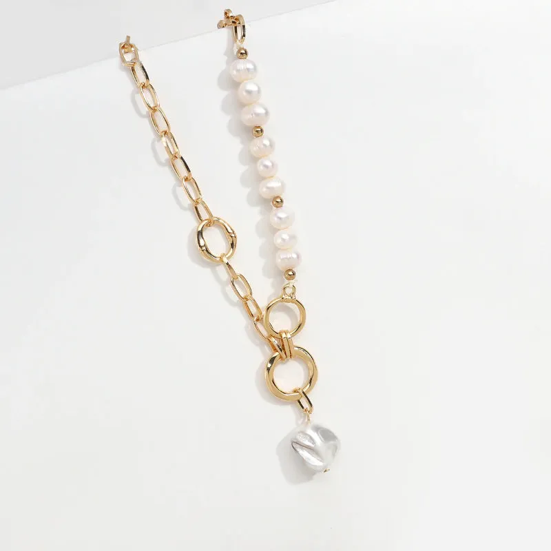 Precious Natural Freshwater Pearl Chain Pendant Necklaces