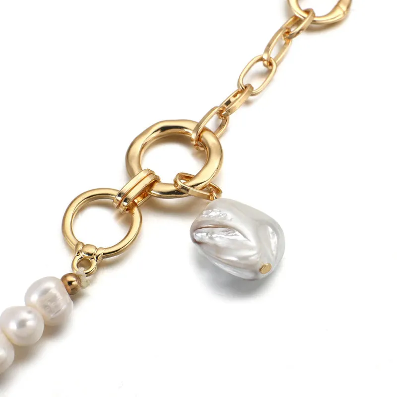 Precious Natural Freshwater Pearl Chain Pendant Necklaces