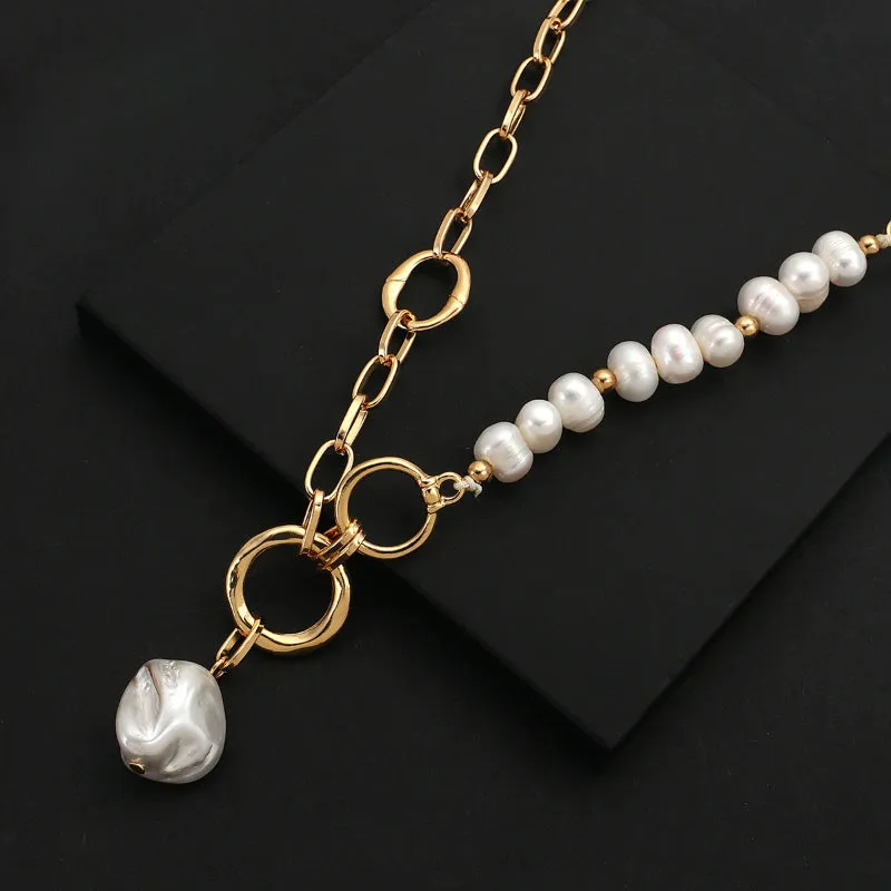 Precious Natural Freshwater Pearl Chain Pendant Necklaces