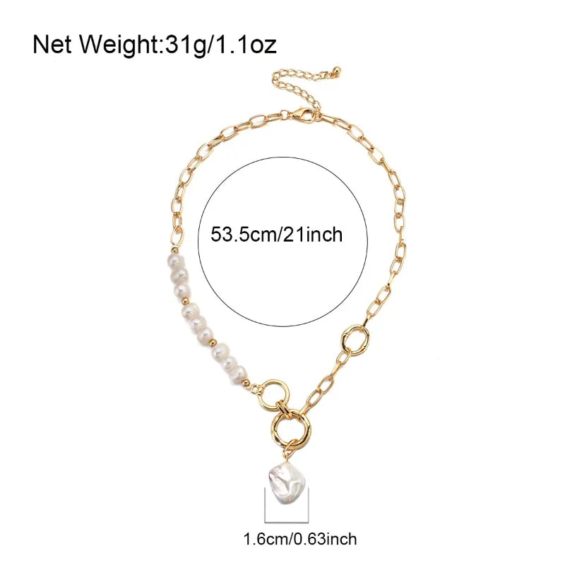 Precious Natural Freshwater Pearl Chain Pendant Necklaces