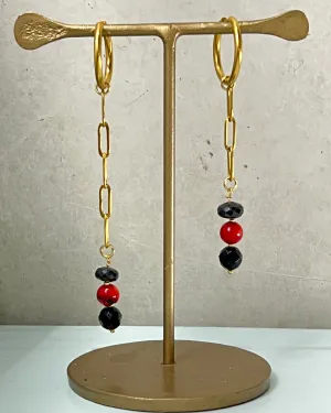 Pretty in Pink Asymmetrical Earrings * gold-toned