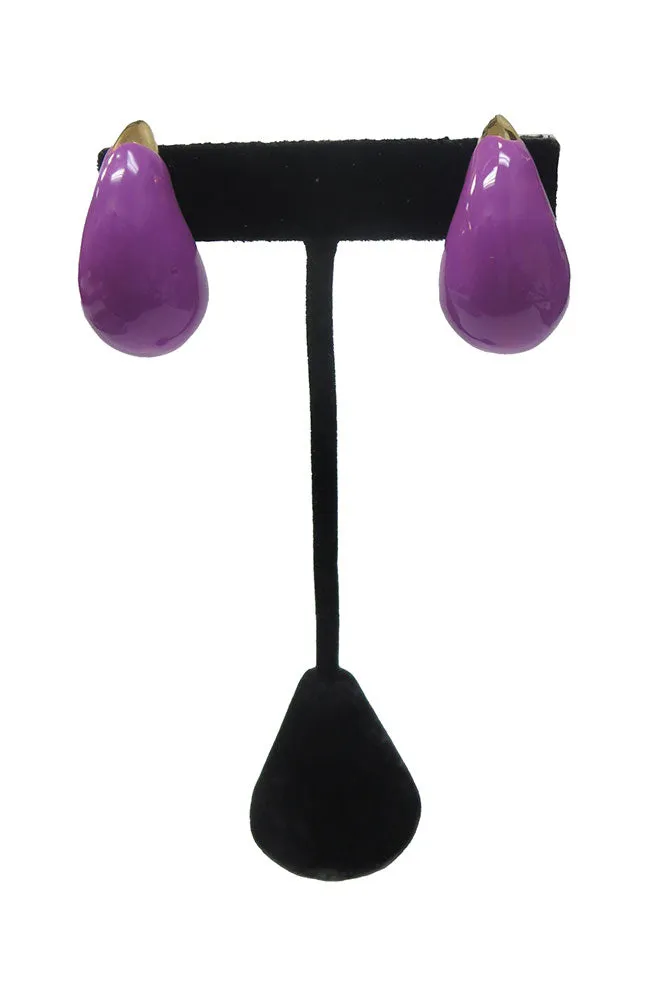 Puffy Teardrop Enamel Earring