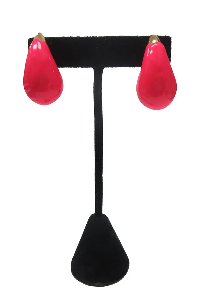Puffy Teardrop Enamel Earring