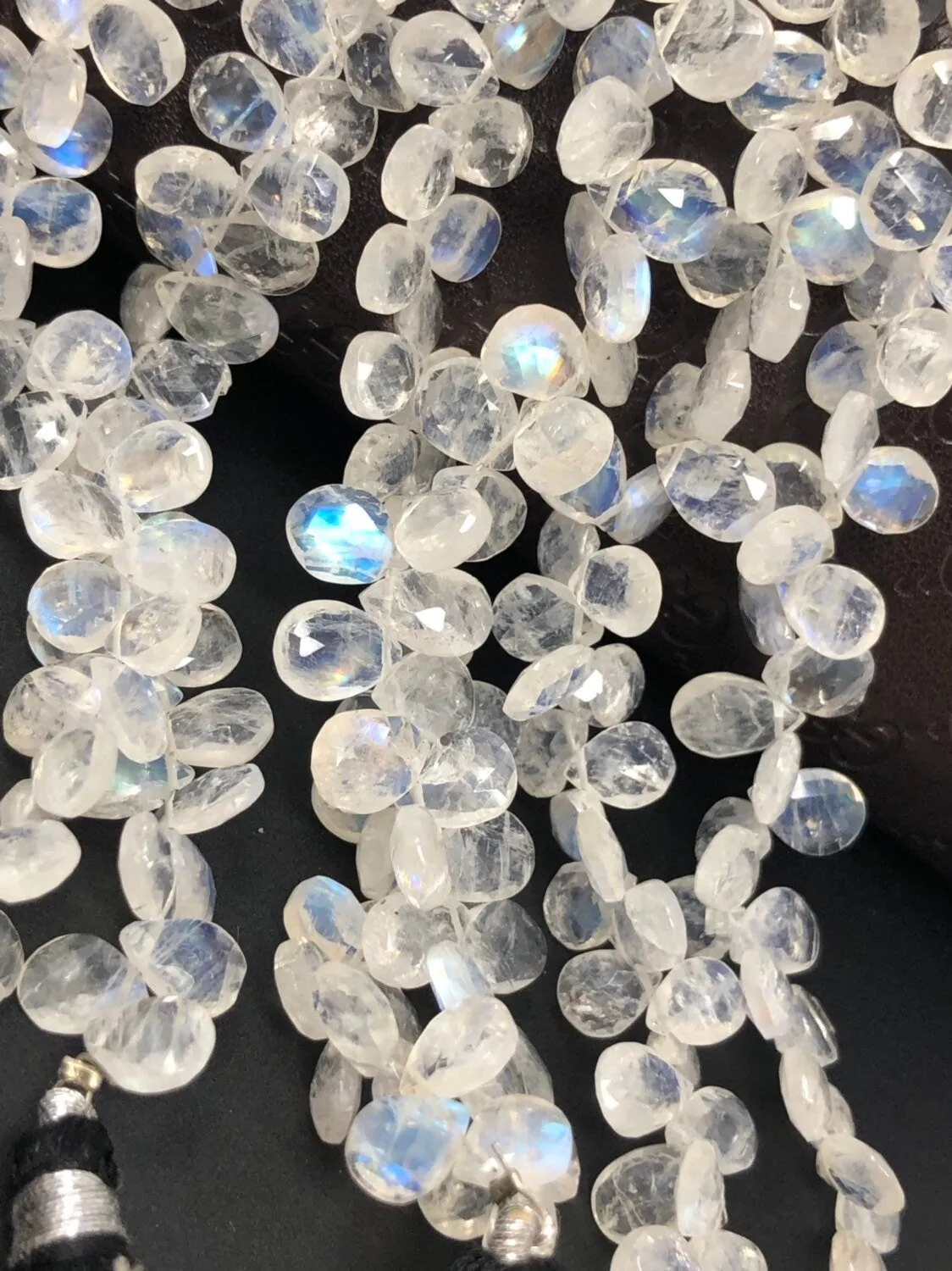 Rainbow Moonstone Beads, Moonstone Beads, Gemstone Beads, Jewelry Supplies, Wholesale Beads, AAA  Quality, 7x6mm -10x7mm, 9.75" Strand