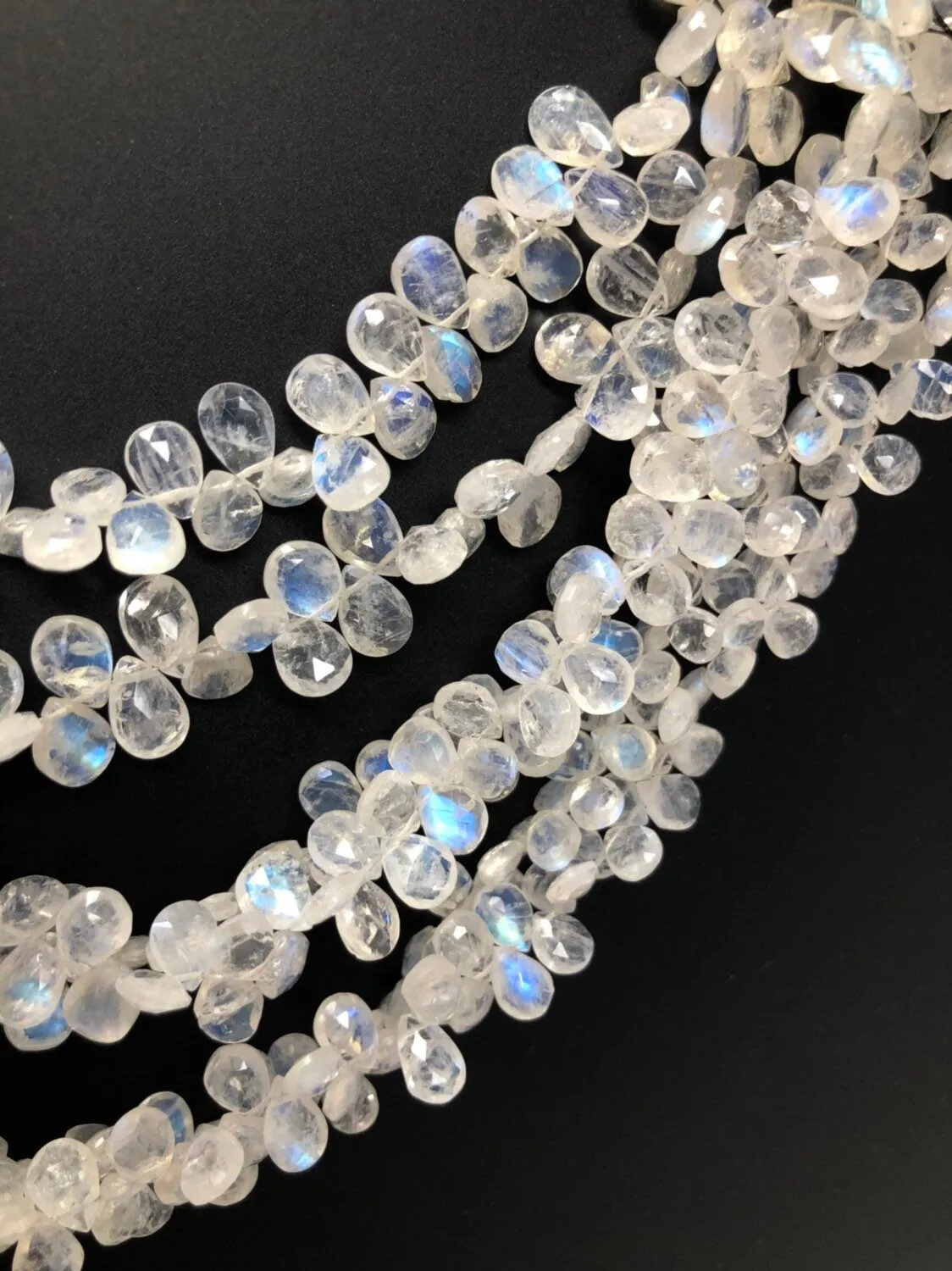 Rainbow Moonstone Beads, Moonstone Beads, Gemstone Beads, Jewelry Supplies, Wholesale Beads, AAA  Quality, 7x6mm -10x7mm, 9.75" Strand