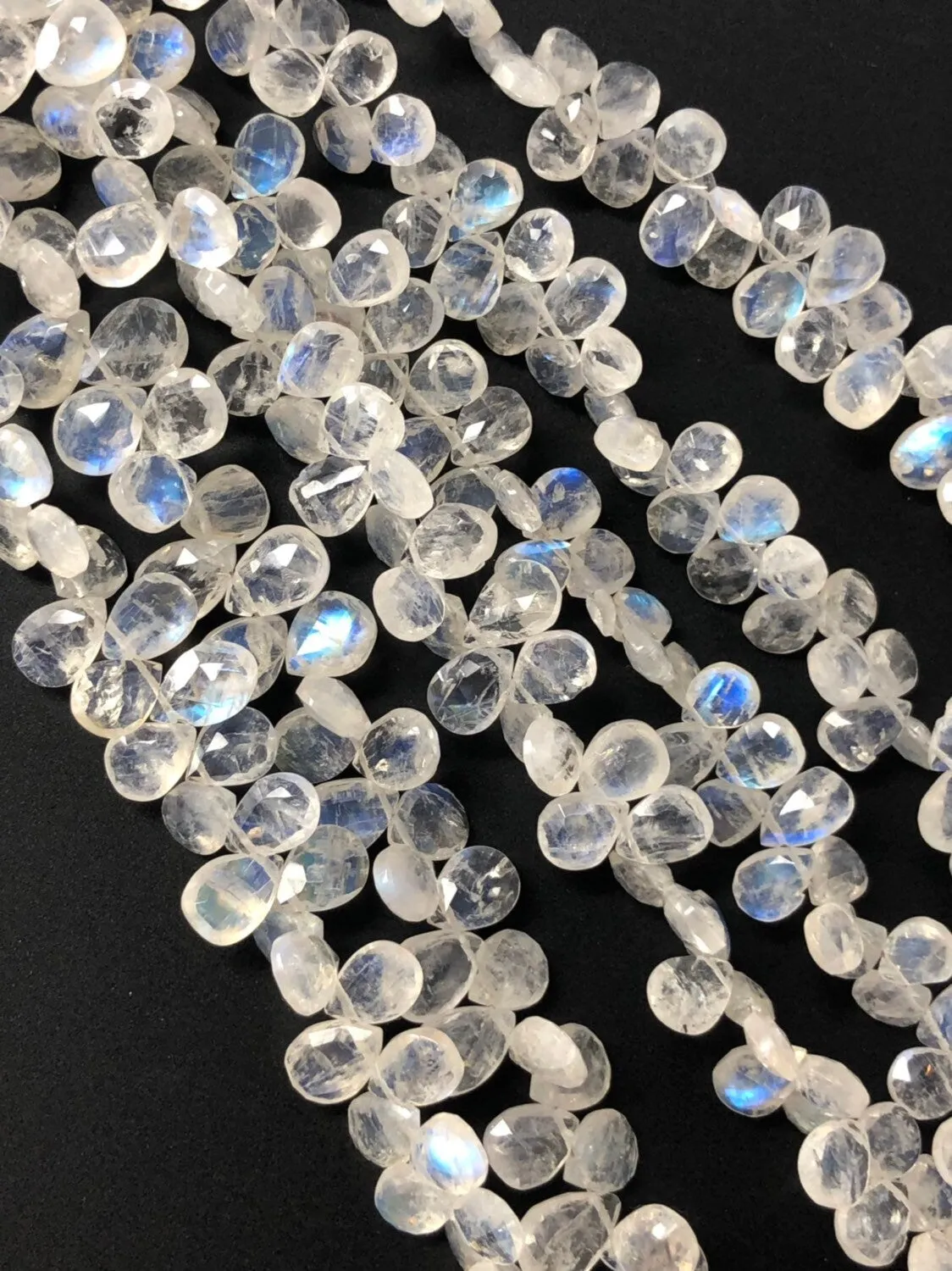 Rainbow Moonstone Beads, Moonstone Beads, Gemstone Beads, Jewelry Supplies, Wholesale Beads, AAA  Quality, 7x6mm -10x7mm, 9.75" Strand
